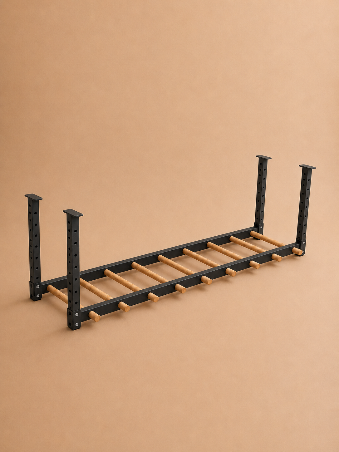 Calineo Apex Climber 7.5ft Black product view with wooden rungs