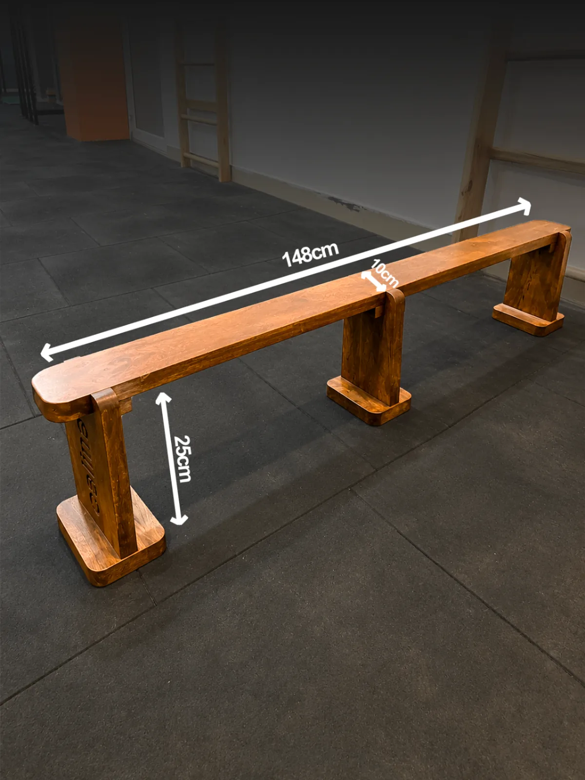 Balancing Beam Dimensions — 148cm × 10cm × 25cm