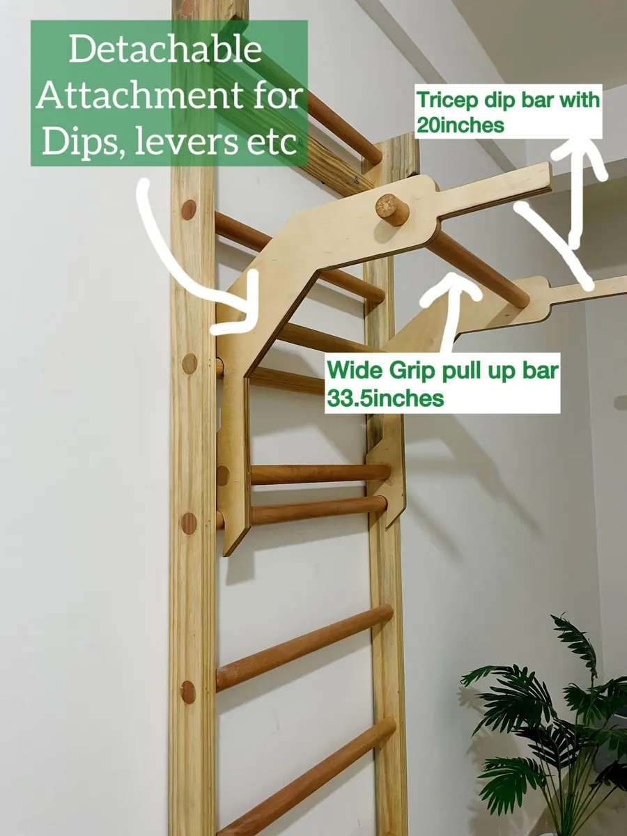 Swedish Ladder Detachable Dip Bar Attachment