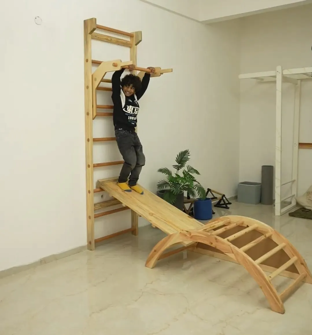 Kid Climbing Swedish Ladder